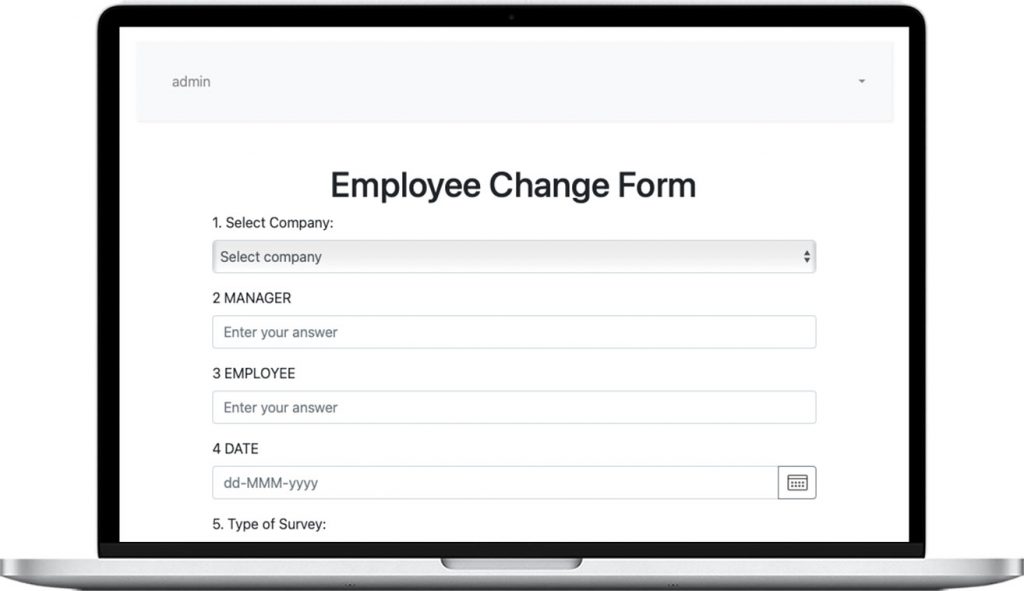 Employee Change Form — HR screenshot